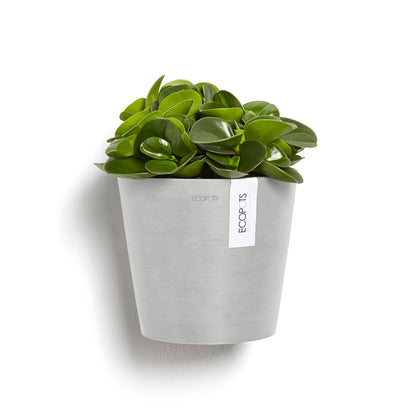 Kukkaruukku - Ecopots - Amsterdam 20cm seinäruukku valkoharmaa - Ecopotskauppa - Uuden aikakauden kukkaruukku