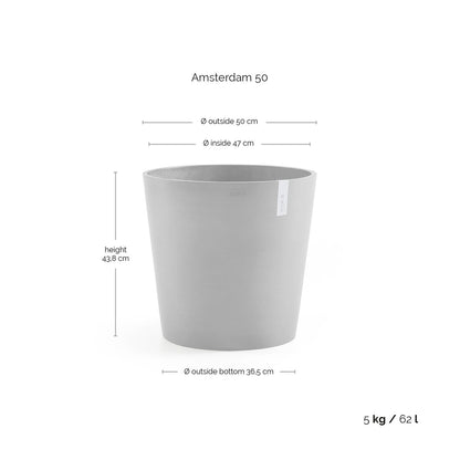 Kukkaruukku - Ecopots - Amsterdam 50cm harmaa - Ecopotskauppa - Uuden aikakauden kukkaruukku