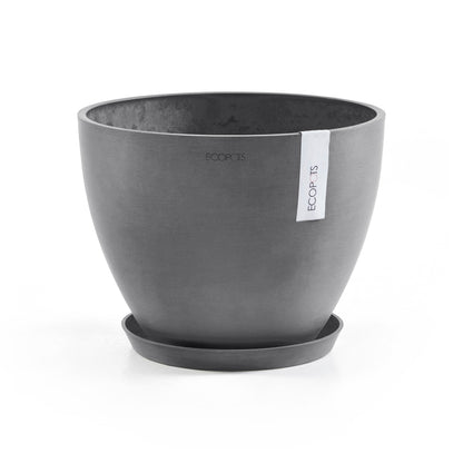 Kukkaruukku - Ecopots - Amsterdam aluslautanen 30cm harmaa - Ecopotskauppa - Uuden aikakauden kukkaruukku