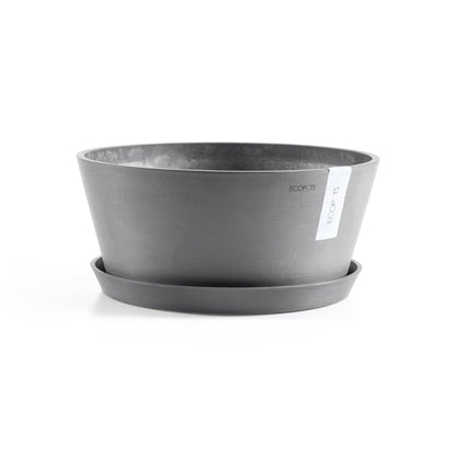 Kukkaruukku - Ecopots - Amsterdam aluslautanen 40cm harmaa - Ecopotskauppa - Uuden aikakauden kukkaruukku