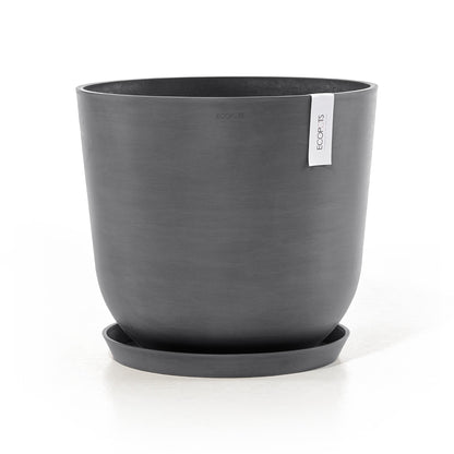 Kukkaruukku - Ecopots - Amsterdam aluslautanen 40cm harmaa - Ecopotskauppa - Uuden aikakauden kukkaruukku