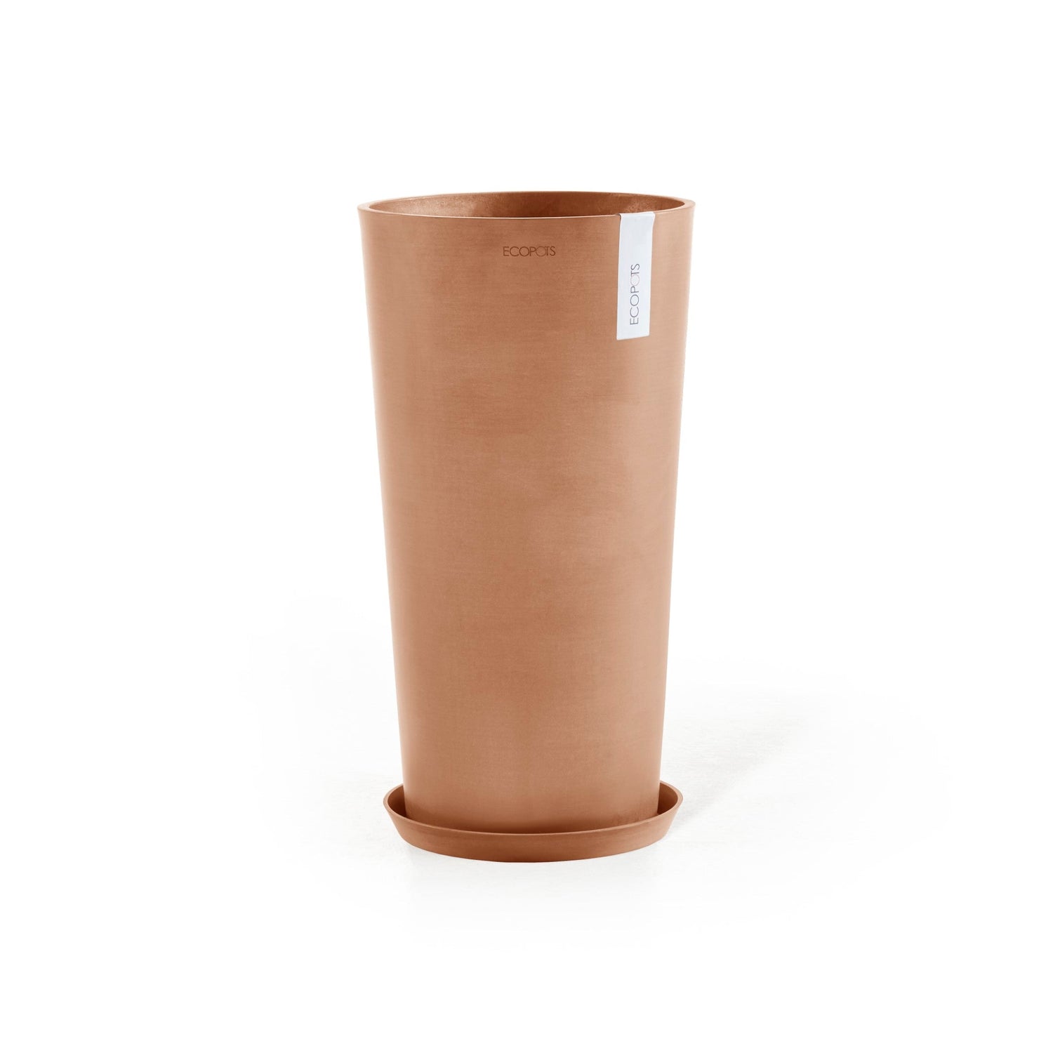 Kukkaruukku - Ecopots - Amsterdam aluslautanen 40cm terracotta - Ecopotskauppa - Uuden aikakauden kukkaruukku