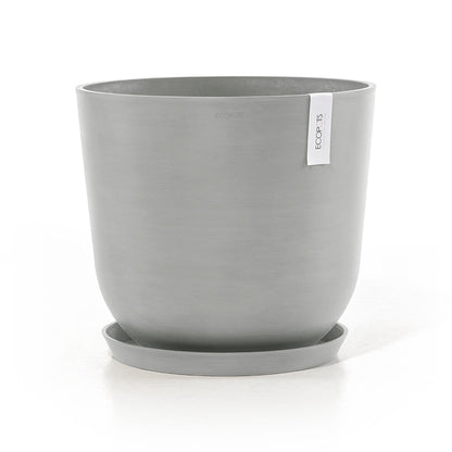 Kukkaruukku - Ecopots - Amsterdam aluslautanen 40cm valkoharmaa - Ecopotskauppa - Uuden aikakauden kukkaruukku