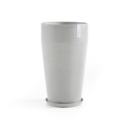 Kukkaruukku - Ecopots - Amsterdam aluslautanen 40cm valkoharmaa - Ecopotskauppa - Uuden aikakauden kukkaruukku