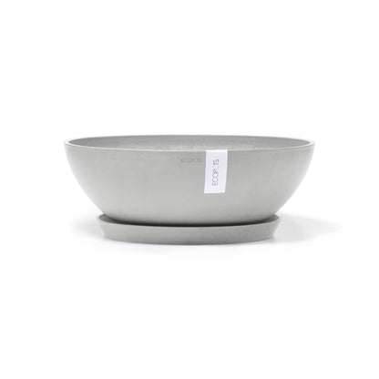 Kukkaruukku - Ecopots - Amsterdam aluslautanen 40cm valkoharmaa - Ecopotskauppa - Uuden aikakauden kukkaruukku