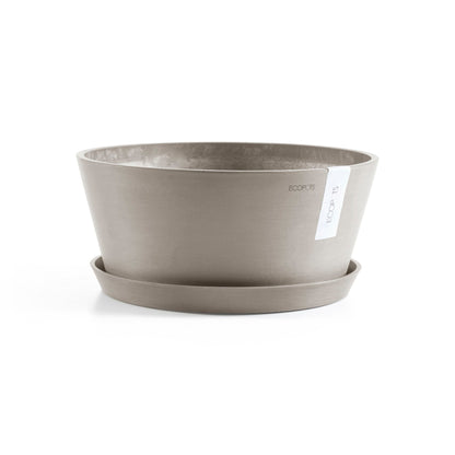 Kukkaruukku - Ecopots - Amsterdam aluslautanen 50cm taupe - Ecopotskauppa - Uuden aikakauden kukkaruukku