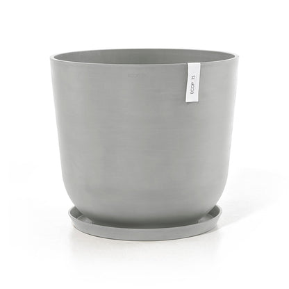 Kukkaruukku - Ecopots - Amsterdam aluslautanen 50cm valkoharmaa - Ecopotskauppa - Uuden aikakauden kukkaruukku