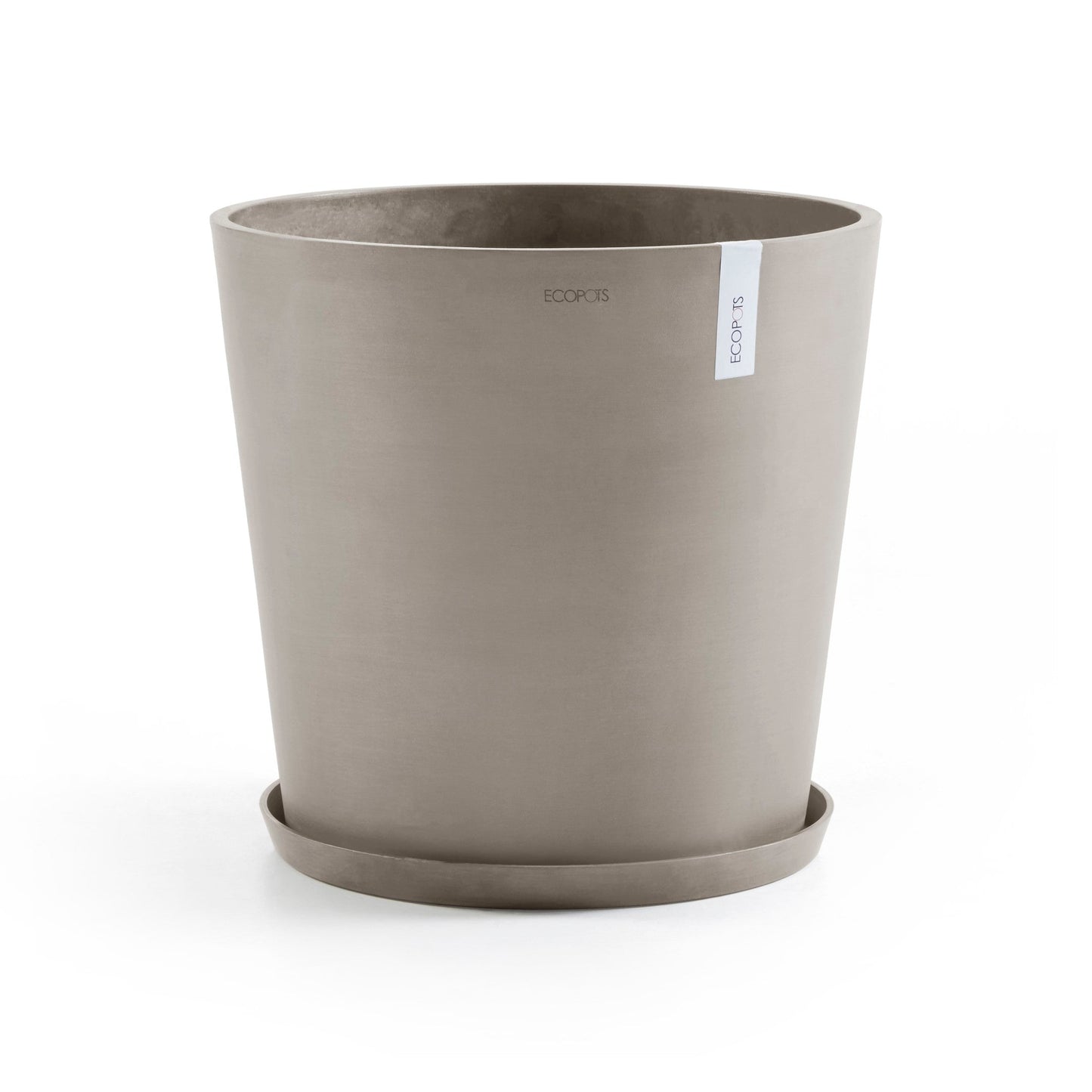 Kukkaruukku - Ecopots - Amsterdam aluslautanen 60cm taupe - Ecopotskauppa - Uuden aikakauden kukkaruukku