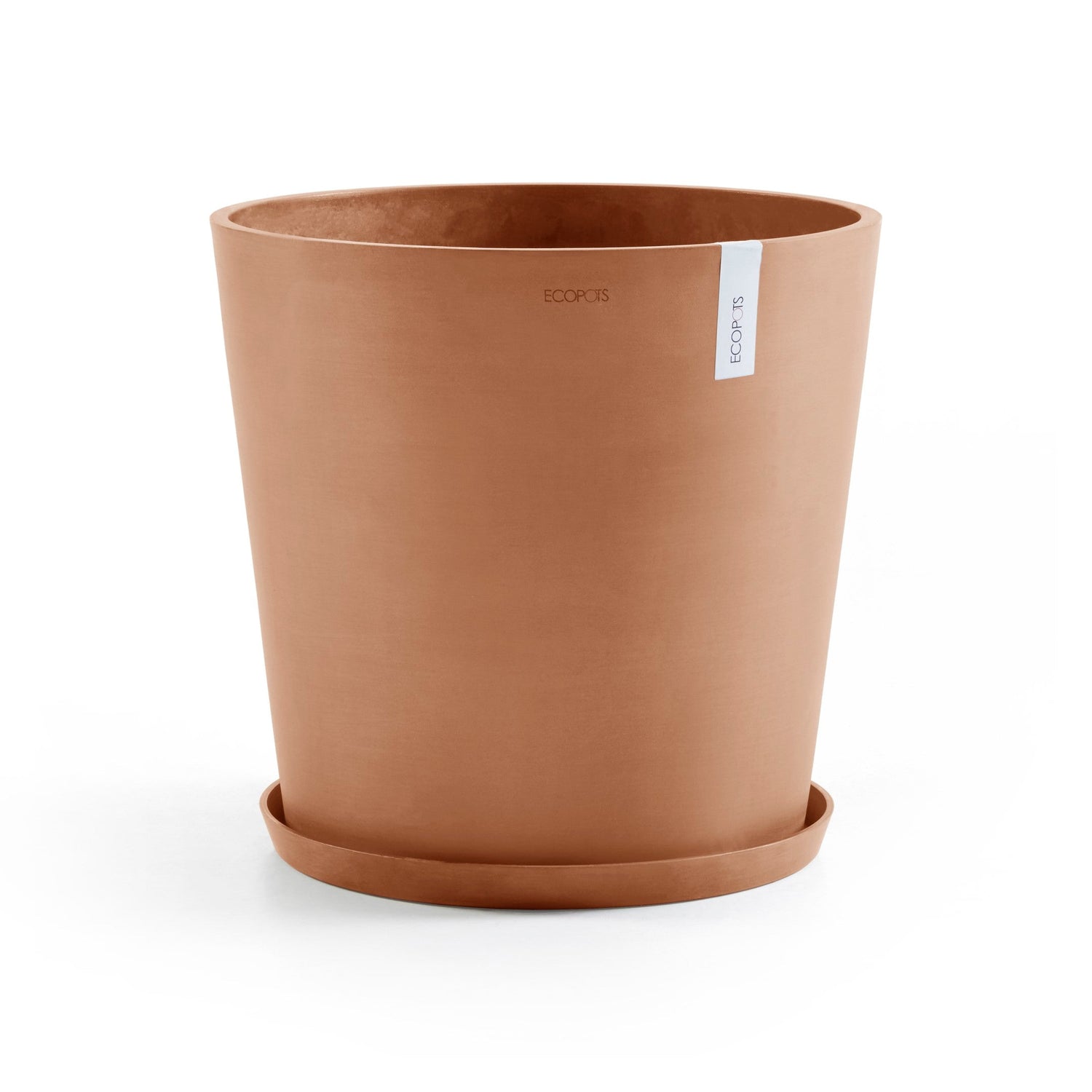 Kukkaruukku - Ecopots - Amsterdam aluslautanen 60cm terracotta - Ecopotskauppa - Uuden aikakauden kukkaruukku
