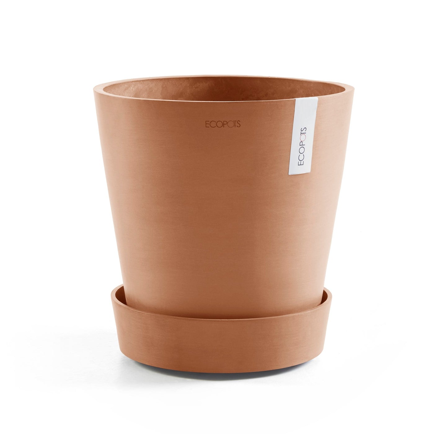 Kukkaruukku - Ecopots - Amsterdam aluslautanen pyörillä 50cm terracotta - Ecopotskauppa - Uuden aikakauden kukkaruukku