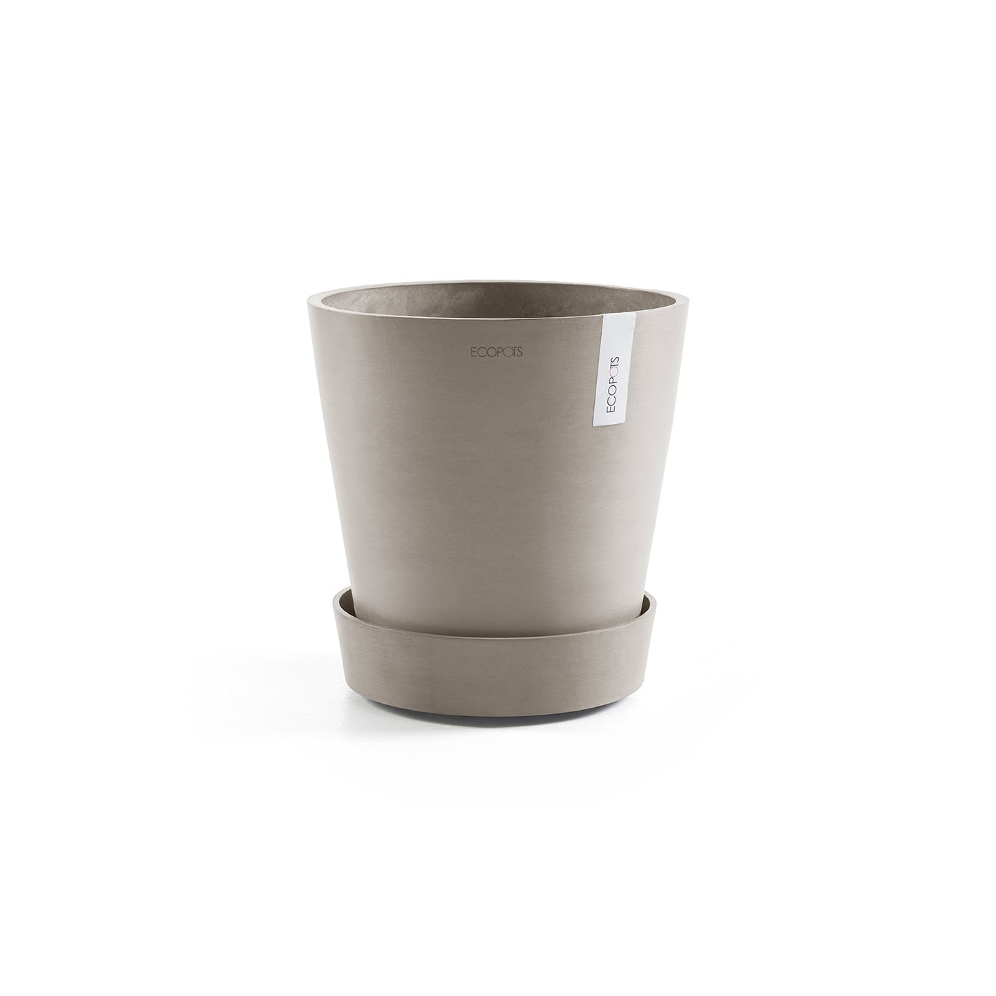 Kukkaruukku - Ecopots - Amsterdam aluslautanen pyörillä 60cm taupe - Ecopotskauppa - Uuden aikakauden kukkaruukku