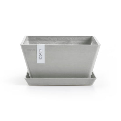 Kukkaruukku - Ecopots - Berliini 30cm valkoharmaa - Ecopotskauppa - Uuden aikakauden kukkaruukku