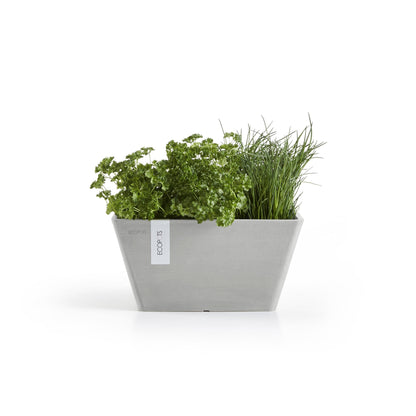 Kukkaruukku - Ecopots - Berliini 40cm valkoharmaa - Ecopotskauppa - Uuden aikakauden kukkaruukku