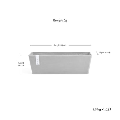 Kukkaruukku - Ecopots - Bruge 65cm harmaa - Ecopotskauppa - Uuden aikakauden kukkaruukku