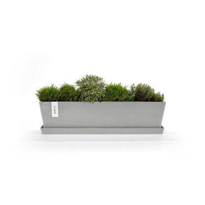Kukkaruukku - Ecopots - Bruge aluslautanen 80cm valkoharmaa - Ecopotskauppa - Uuden aikakauden kukkaruukku