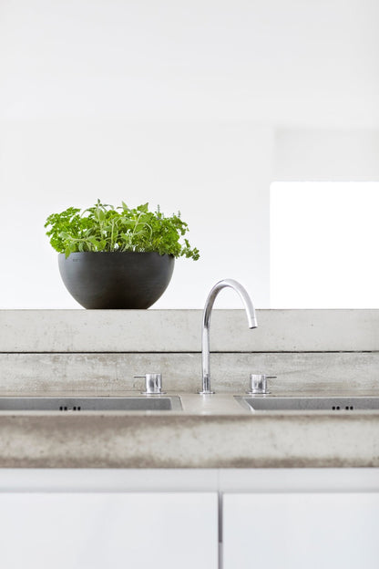 Kukkaruukku - Ecopots - Brysseli 30cm tummanharmaa - Ecopots - Uuden aikakauden kukkaruukku kierrätysmateriaalista