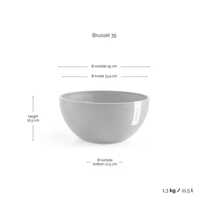 Kukkaruukku - Ecopots - Brysseli 35cm harmaa - Ecopotskauppa - Uuden aikakauden kukkaruukku