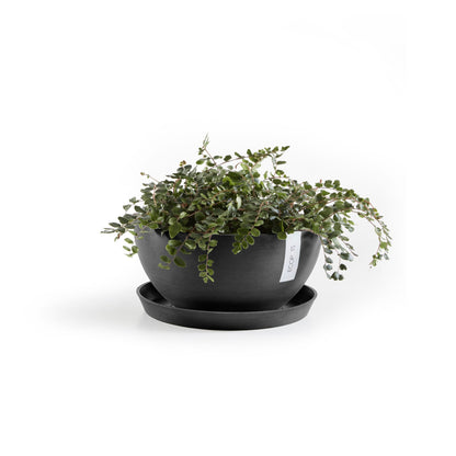 Kukkaruukku - Ecopots - Brysseli 35cm tummanharmaa - Ecopotskauppa - Uuden aikakauden kukkaruukku