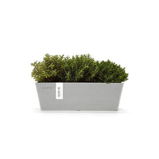 Kukkaruukku - Ecopots - Kukkaruukku Bruge mini 25cm valkoharmaa - Ecopots - Uuden aikakauden kukkaruukku kierrätysmateriaalista