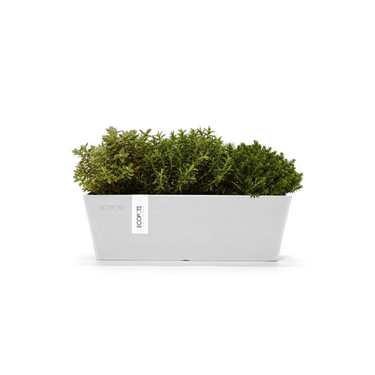 Kukkaruukku - Ecopots - Kukkaruukku Bruge mini 25cm valkoinen - Ecopots - Uuden aikakauden kukkaruukku kierrätysmateriaalista