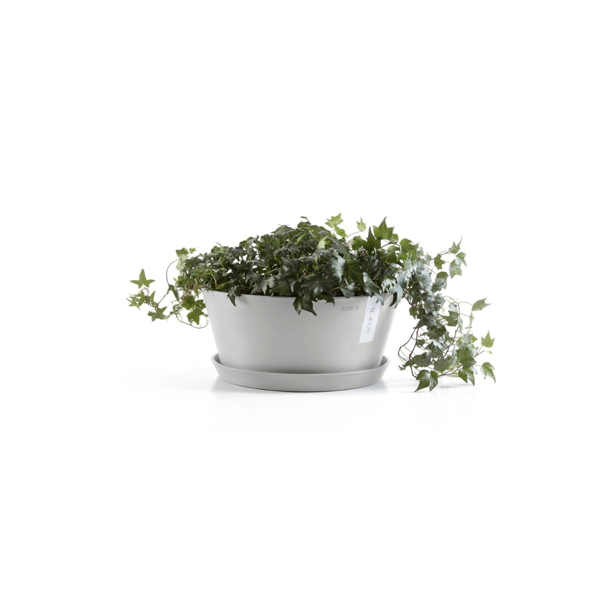 Kukkaruukku - Ecopots - Kukkaruukku Frankfurt 40cm valkoharmaa - Ecopots - Uuden aikakauden kukkaruukku kierrätysmateriaalista