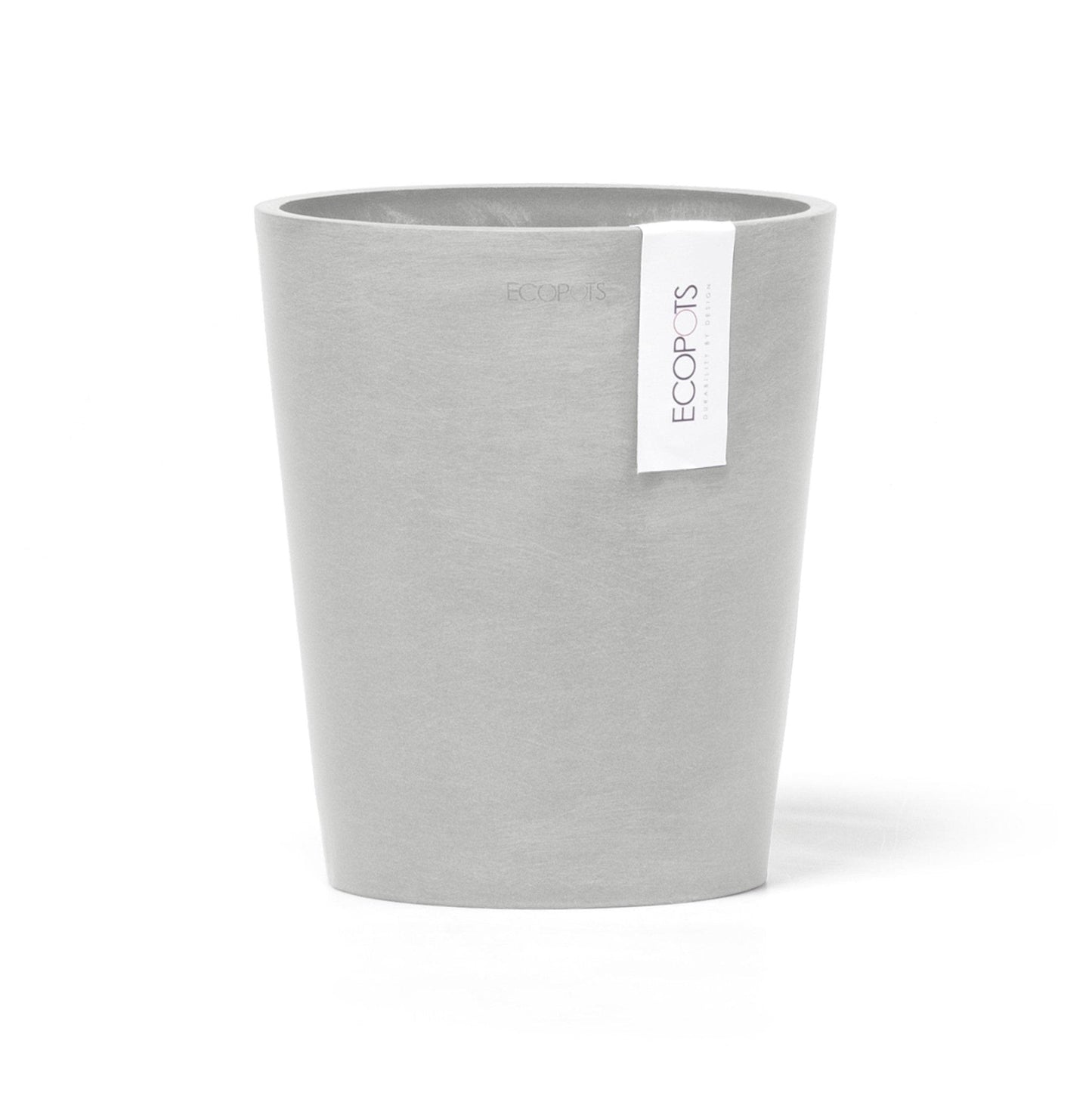 Kukkaruukku - Ecopots - Kukkaruukku Morinda 17cm valkoharmaa - Ecopots - Uuden aikakauden kukkaruukku kierrätysmateriaalista