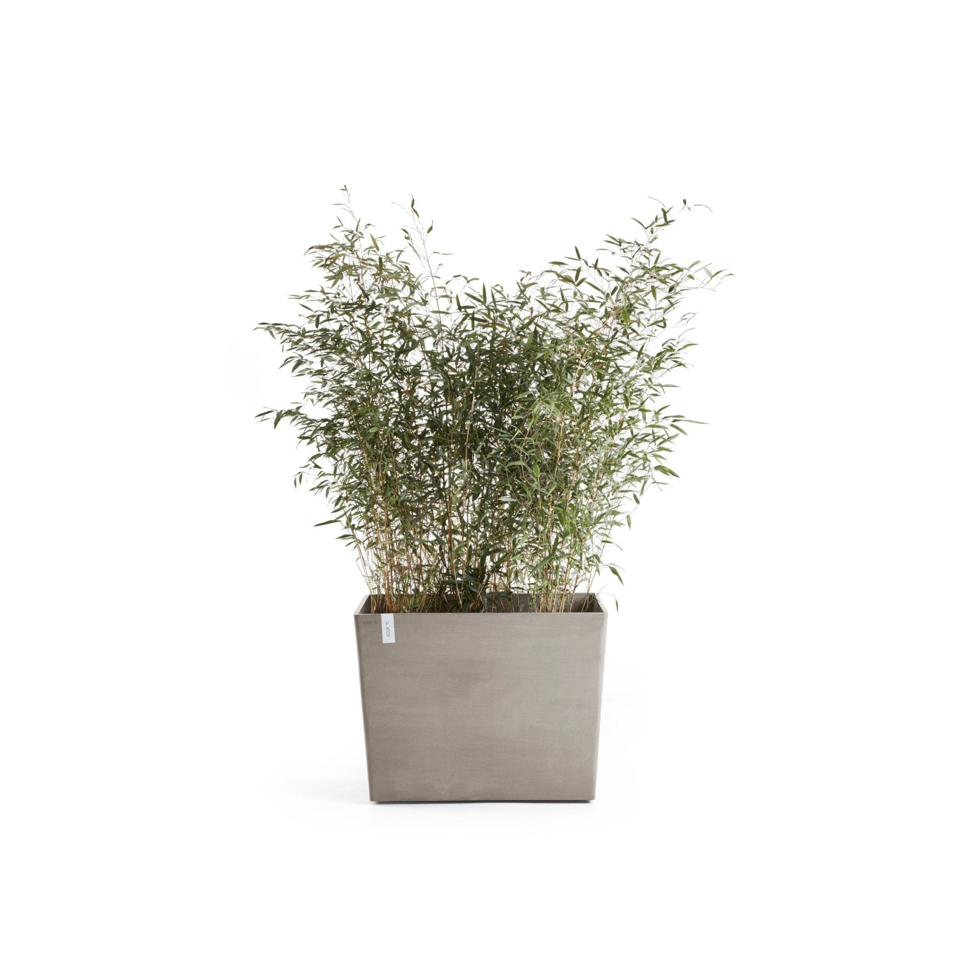 Kukkaruukku - Ecopots - Kukkaruukku Pariisi pyörillä 85cm taupe - Ecopots - Uuden aikakauden kukkaruukku kierrätysmateriaalista