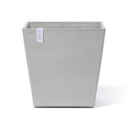 Kukkaruukku - Ecopots - Kukkaruukku Rotterdam pyörillä 50cm valkoharmaa - Ecopots - Uuden aikakauden kukkaruukku kierrätysmateriaalista