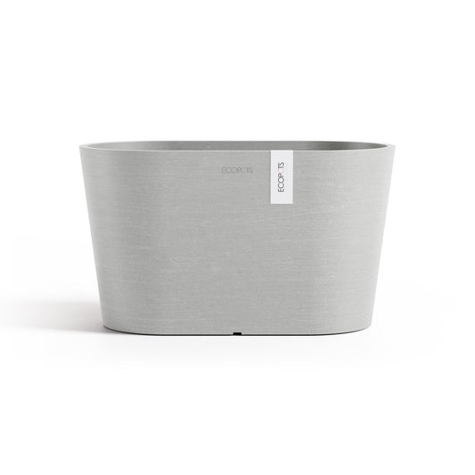 Kukkaruukku - Ecopots - Kukkaruukku Tokio 40cm valkoharmaa - Ecopots - Uuden aikakauden kukkaruukku kierrätysmateriaalista