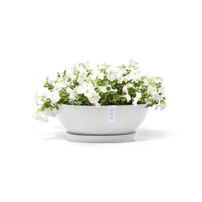 Kukkaruukku - Ecopots - Kukkaruukku Vienna 50cm valkoinen - Ecopots - Uuden aikakauden kukkaruukku kierrätysmateriaalista