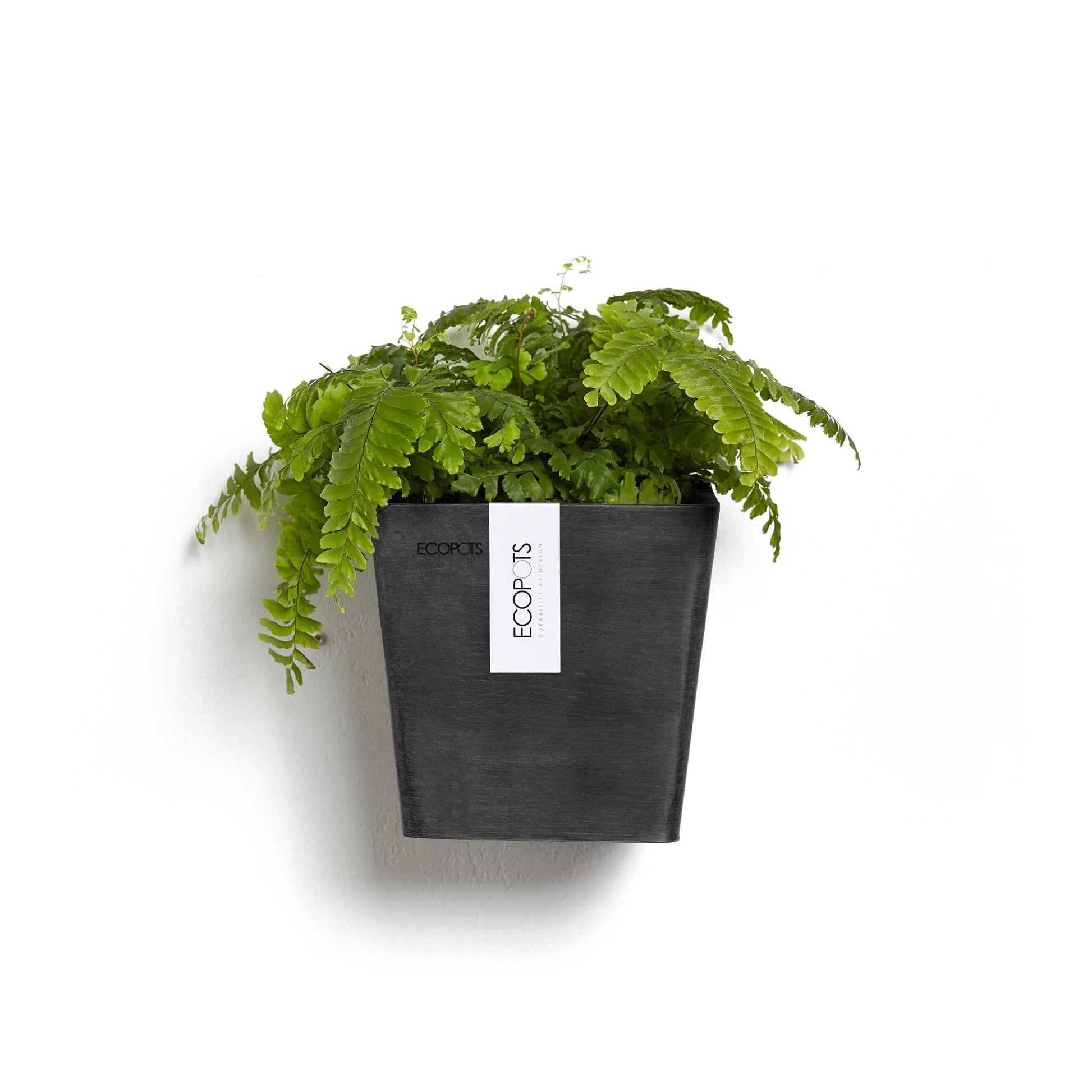 Kukkaruukku - Ecopots - Manhattan seinä 15cm tummanharmaa - Ecopotskauppa - Uuden aikakauden kukkaruukku