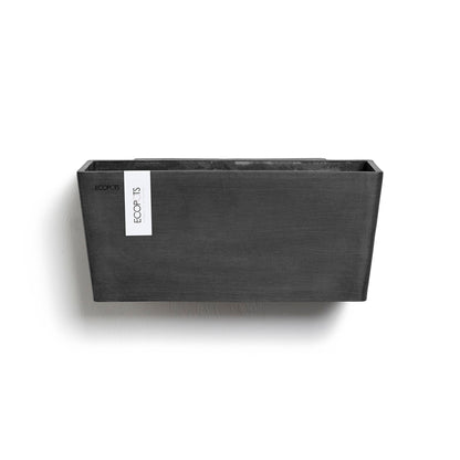 Kukkaruukku - Ecopots - Manhattan seinä 35cm tummanharmaa - Ecopotskauppa - Uuden aikakauden kukkaruukku