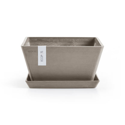 Kukkaruukku - Ecopots - Rotterdam aluslautanen 30cm taupe - Ecopotskauppa - Uuden aikakauden kukkaruukku