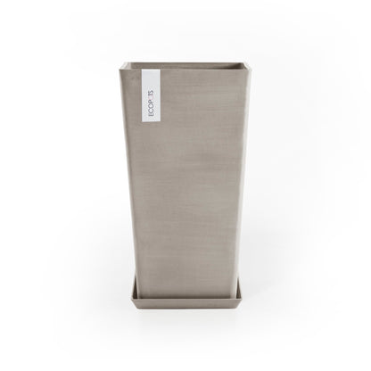 Kukkaruukku - Ecopots - Rotterdam aluslautanen 30cm taupe - Ecopotskauppa - Uuden aikakauden kukkaruukku