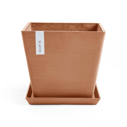 Kukkaruukku - Ecopots - Rotterdam aluslautanen 30cm terracotta - Ecopotskauppa - Uuden aikakauden kukkaruukku
