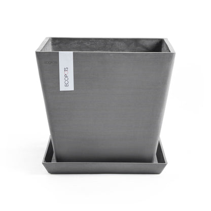 Kukkaruukku - Ecopots - Rotterdam aluslautanen 50cm harmaa - Ecopotskauppa - Uuden aikakauden kukkaruukku