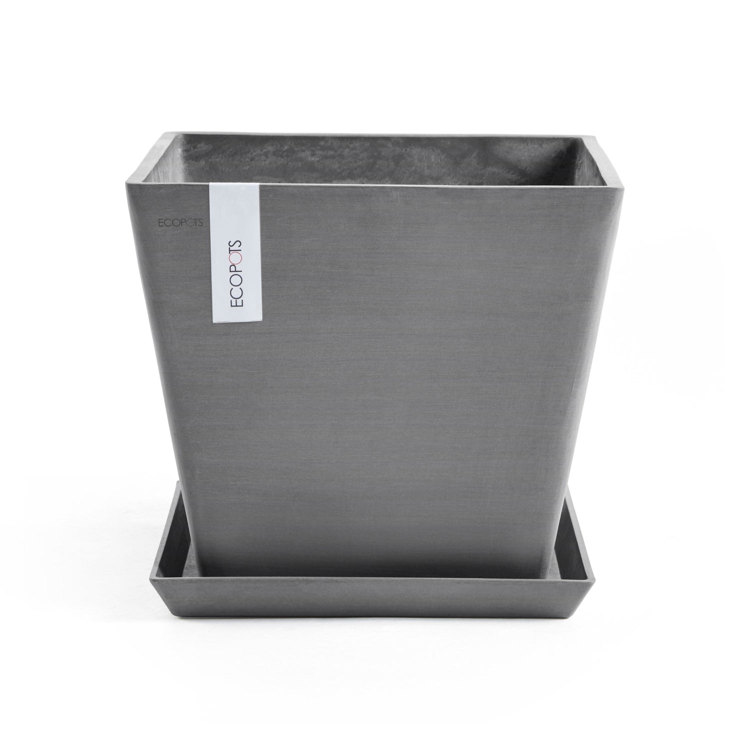 Kukkaruukku - Ecopots - Rotterdam aluslautanen 50cm harmaa - Ecopotskauppa - Uuden aikakauden kukkaruukku