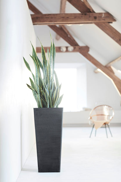 Kukkaruukku - Ecopots - Rotterdam korkea 70cm tummanharmaa - Ecopotskauppa - Uuden aikakauden kukkaruukku