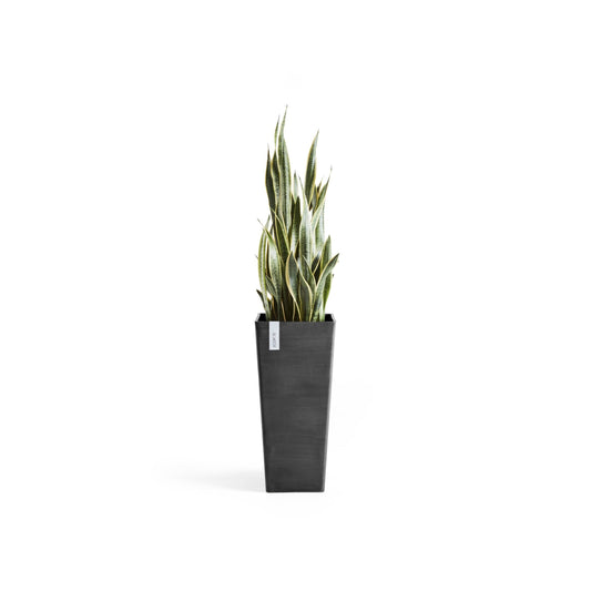 Kukkaruukku - Ecopots - Rotterdam korkea 70cm tummanharmaa - Ecopotskauppa - Uuden aikakauden kukkaruukku