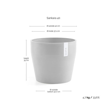 Kukkaruukku - Ecopots - Sankara 40cm terracotta - Ecopotskauppa - Uuden aikakauden kukkaruukku