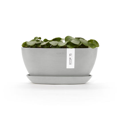 Kukkaruukku - Ecopots - Sofia 30cm valkoharmaa - Ecopotskauppa - Uuden aikakauden kukkaruukku