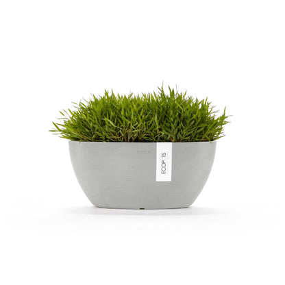 Kukkaruukku - Ecopots - Sofia 30cm valkoharmaa - Ecopotskauppa - Uuden aikakauden kukkaruukku