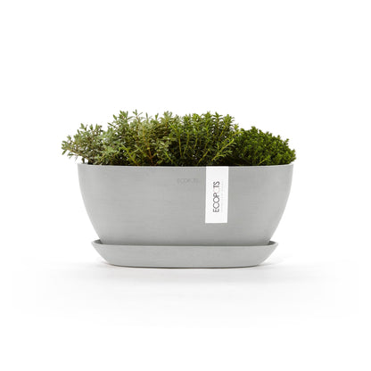 Kukkaruukku - Ecopots - Sofia 30cm valkoharmaa - Ecopotskauppa - Uuden aikakauden kukkaruukku