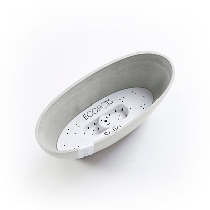 Kukkaruukku - Ecopots - Sofia 30cm valkoharmaa - Ecopotskauppa - Uuden aikakauden kukkaruukku