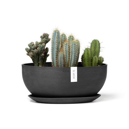 Kukkaruukku - Ecopots - Sofia 43cm tummanharmaa - Ecopots - Uuden aikakauden kukkaruukku kierrätysmateriaalista
