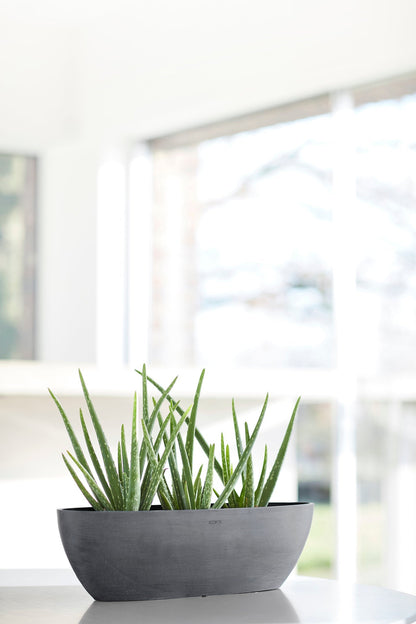Kukkaruukku - Ecopots - Sofia pitkä 56cm harmaa - Ecopotskauppa - Uuden aikakauden kukkaruukku