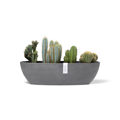 Kukkaruukku - Ecopots - Sofia pitkä 56cm harmaa - Ecopotskauppa - Uuden aikakauden kukkaruukku