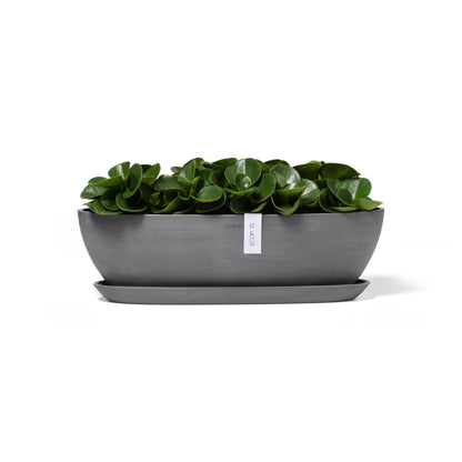 Kukkaruukku - Ecopots - Sofia pitkä 56cm harmaa - Ecopotskauppa - Uuden aikakauden kukkaruukku