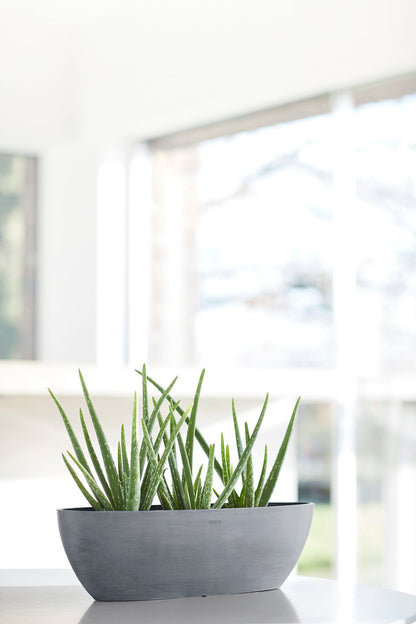 Kukkaruukku - Ecopots - Sofia pitkä 56cm siniharmaa - Ecopotskauppa - Uuden aikakauden kukkaruukku