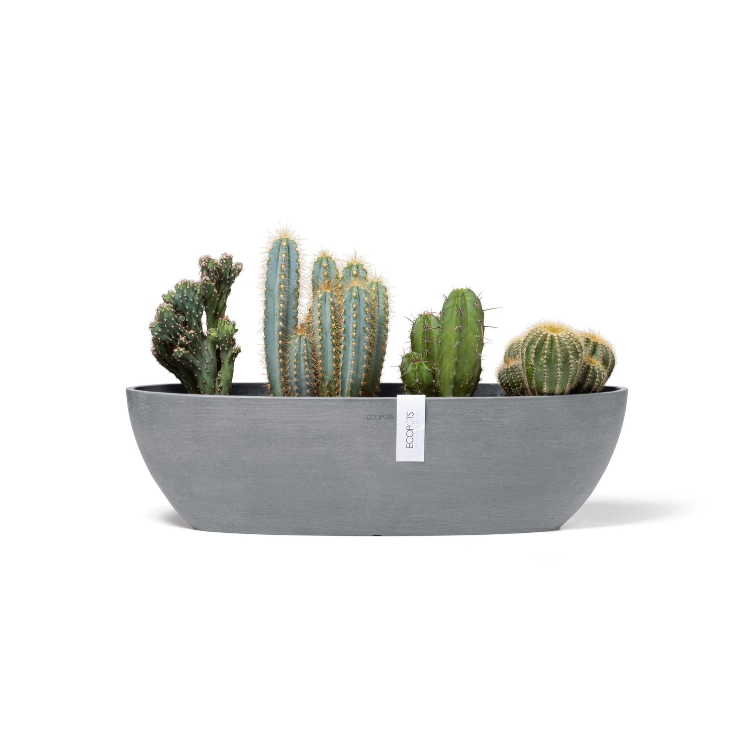 Kukkaruukku - Ecopots - Sofia pitkä 56cm siniharmaa - Ecopotskauppa - Uuden aikakauden kukkaruukku